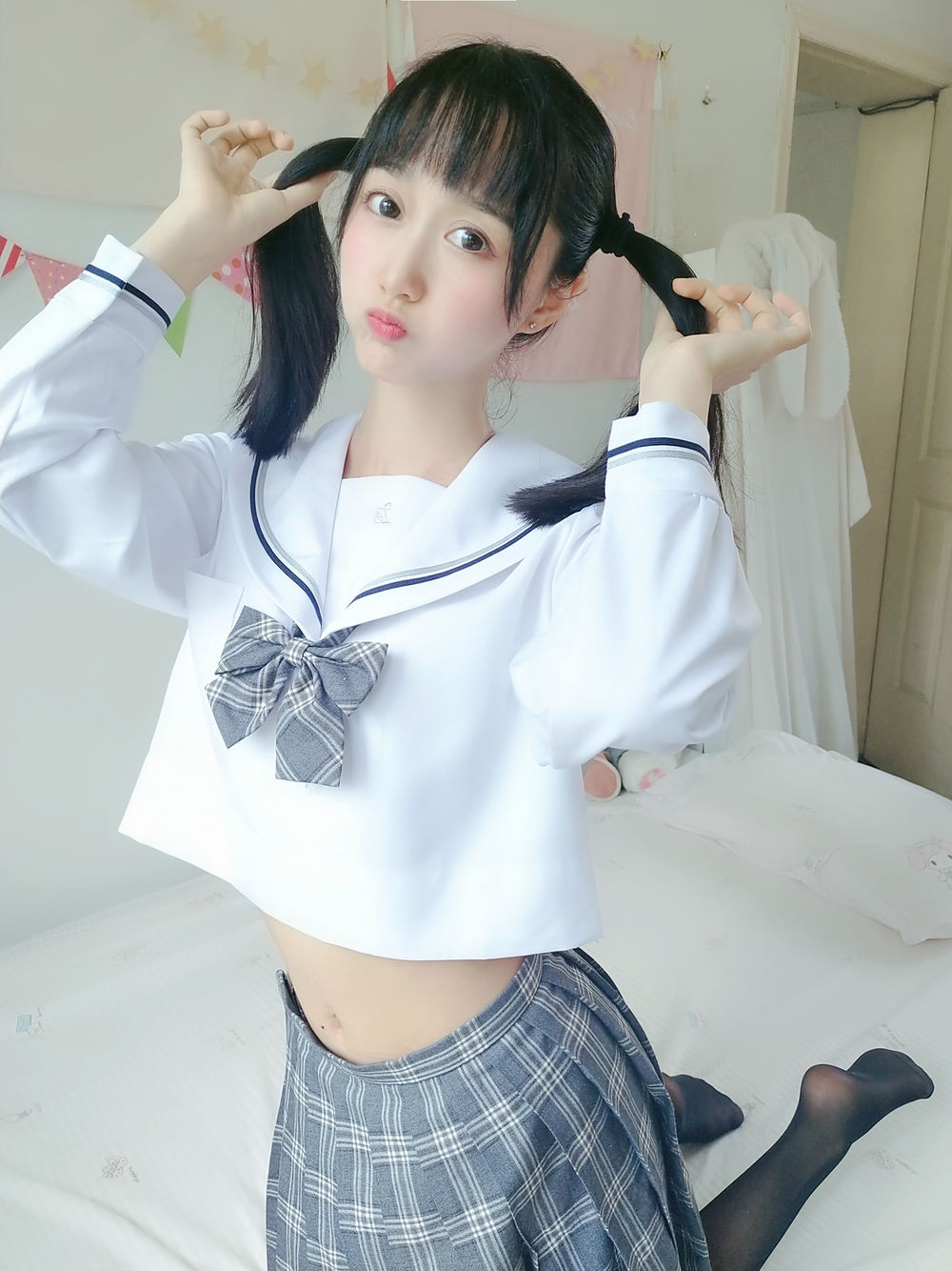 木棉棉OwONo.042-灰格子jk [21P 1V]-图云谷